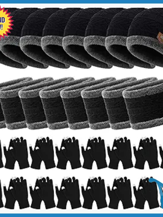 192-Piece Winter Beanie Glove Scarf Earmuff Set Touchscreen Compatible main image 6